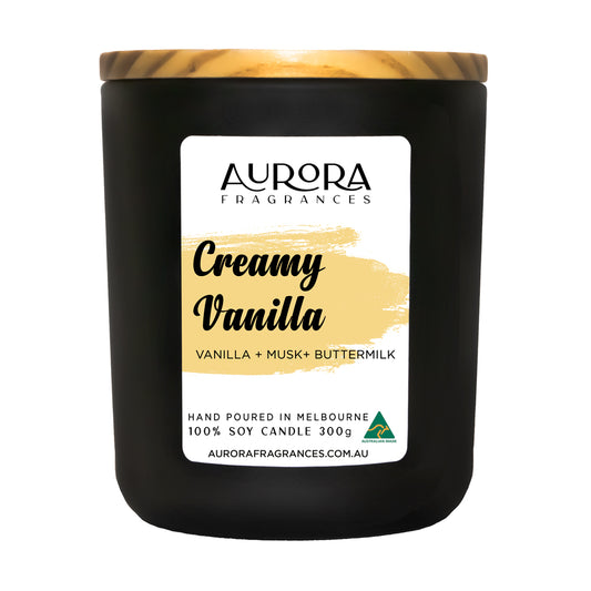 300g Aurora Creamy Vanilla Triple Scented Soy Candle Australian Made