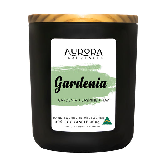 300g Aurora Gardenia Triple Scented Soy Candle Australian Made