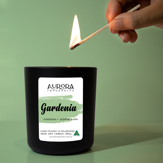 300g Aurora Gardenia Triple Scented Soy Candle Australian Made