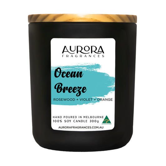 300g Aurora Ocean Breeze Triple Scented Soy Candle Australian Made