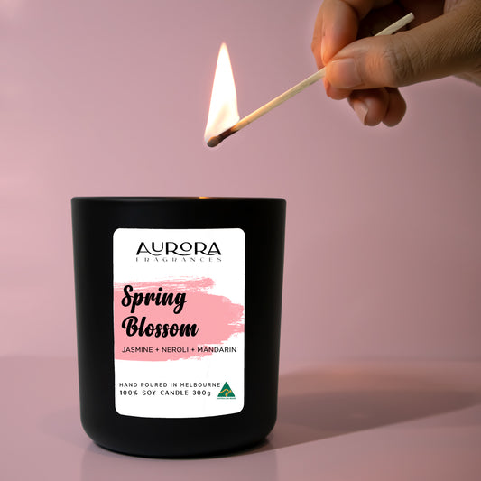 300g Aurora Spring Blossom Triple Scented Soy Candle Australian Made