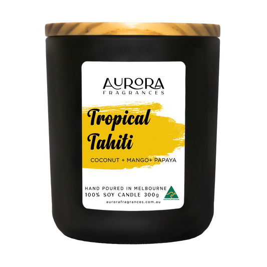 300g Aurora Tropical Tahiti Triple Scented Soy Candle Australian Made