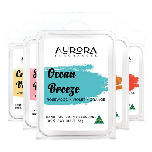 5 PACK Aurora Soy Wax Melts Australian Made 72g Each (Assorted)