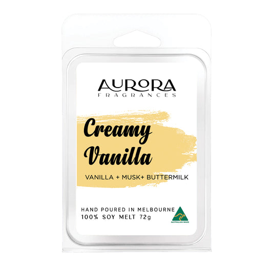 Aurora Creamy Vanilla Soy Wax Melt Australian Made 72g